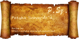 Petyka Szeveréd névjegykártya